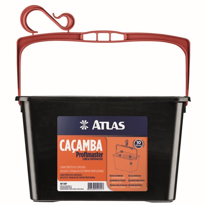 610P ATLAS CACAMBA PARA PINTURA PRETA 10L