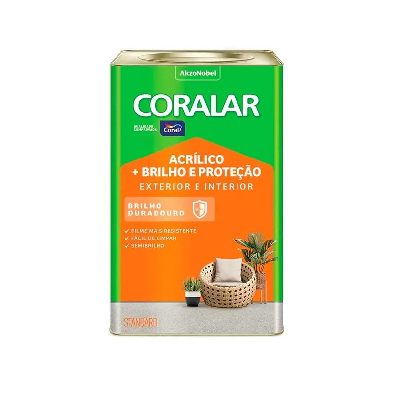 5202139 CORALAR ACRILICO BRILHO E PROTECAO BRANCO 18 LTS - CORAL